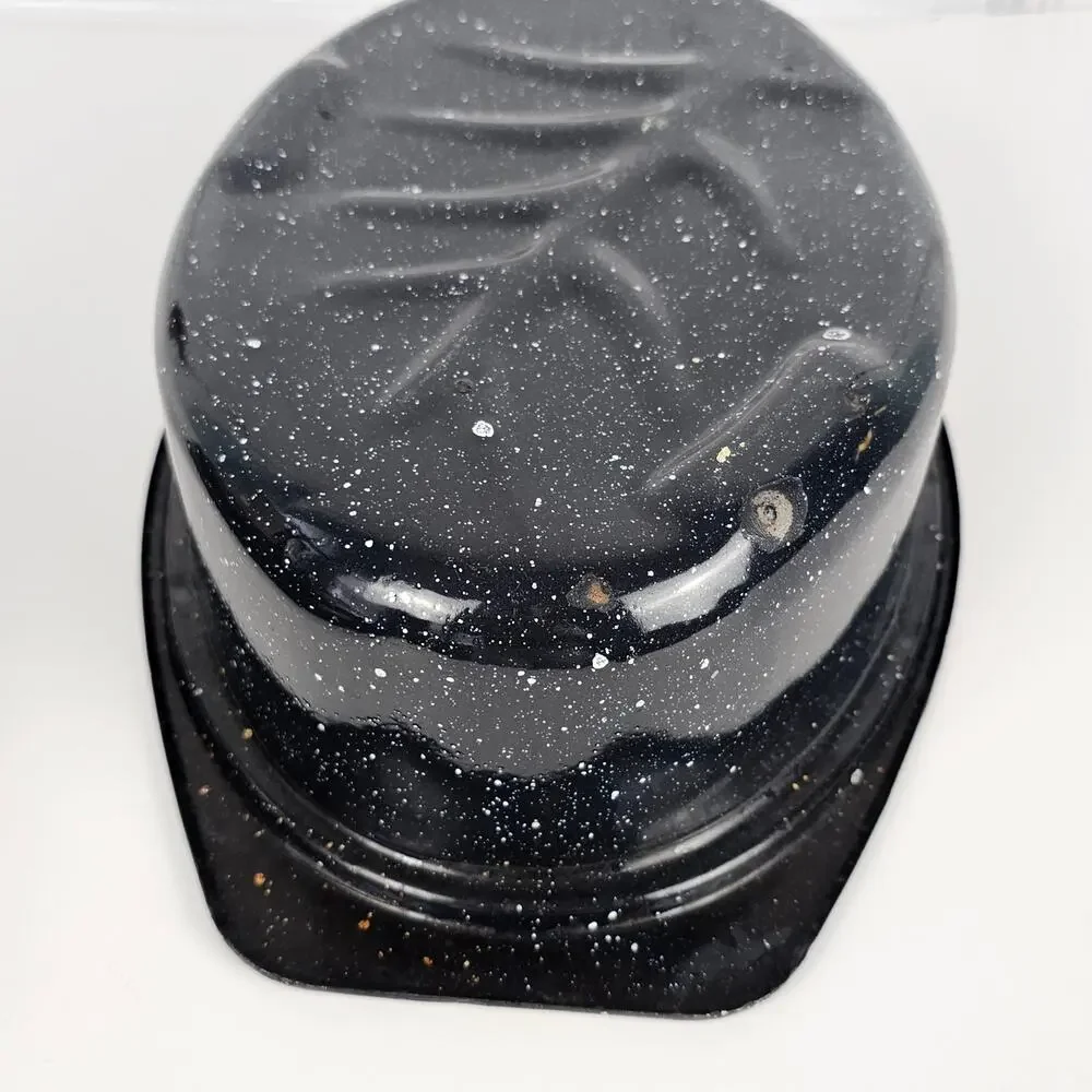 VTG small blue granite ware roaster pan with lid oval EUC